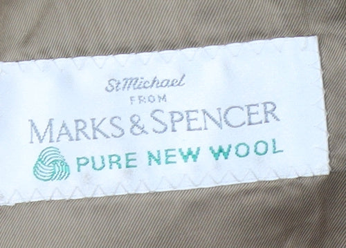 Marks and Spencer Men's Beige Check Wool Blazer 40S