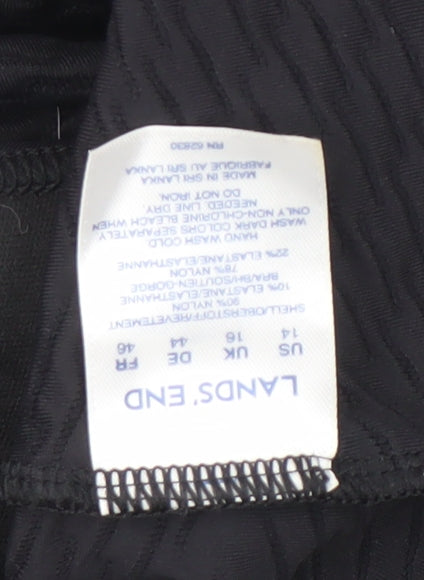 Lands' End Women's Black Swim Shirt, Size 16, Lined