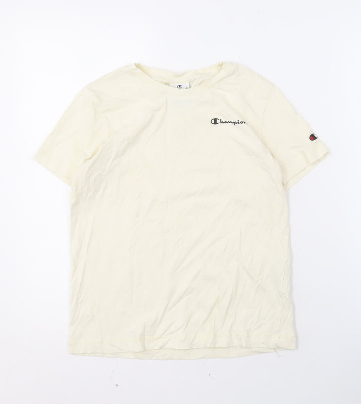 Champion Men's Ivory XS T-Shirt with Logo