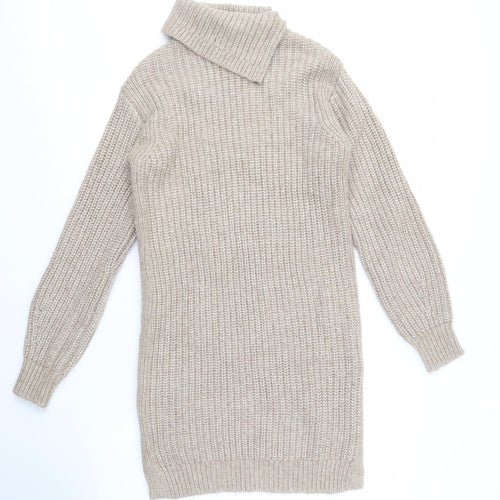 Marks and Spencer Women's Beige XS Roll Neck Jumper