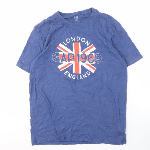 GAP Men's Blue Medium Crew Neck Patriotic T-Shirt