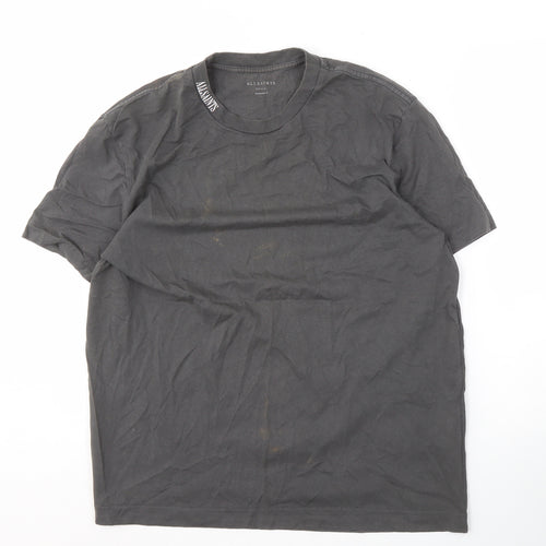 AllSaints Men's Black Oversized Fit T-Shirt, S, Cotton
