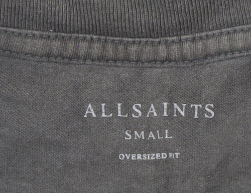 AllSaints Men's Black Oversized Fit T-Shirt, S, Cotton