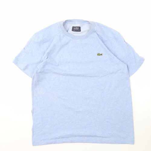 Lacoste Men's Blue T-Shirt, Size S, Cotton, Crew Neck