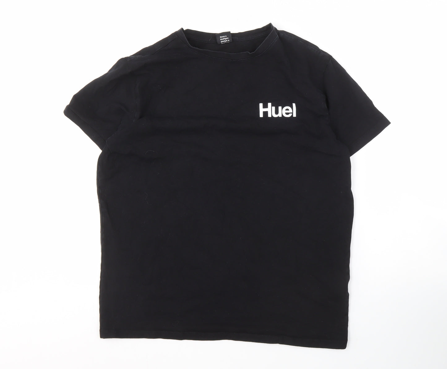 Huel Men's Black L T-Shirt, Crew Neck, Cotton, Excellent