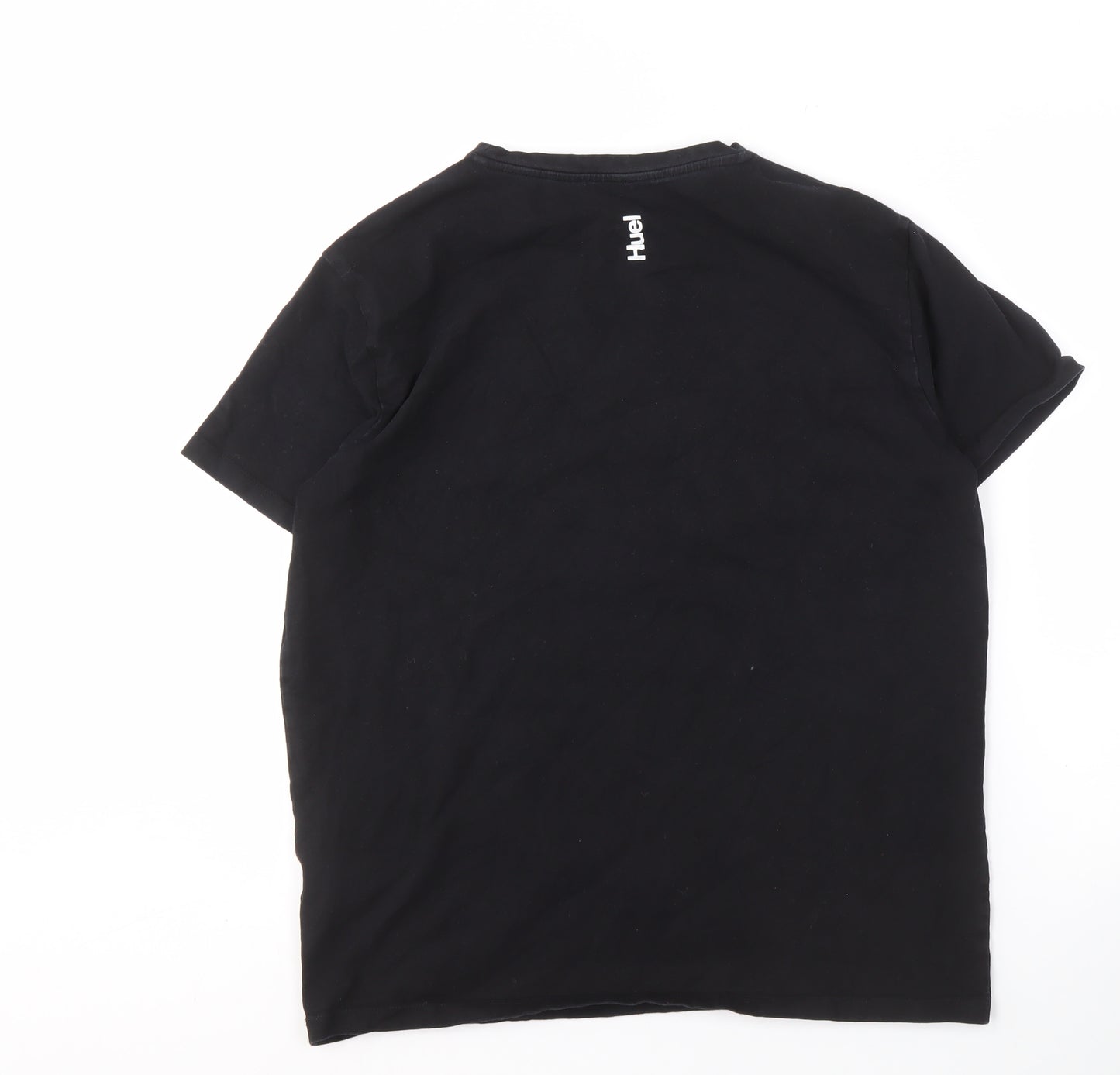 Huel Men's Black L T-Shirt, Crew Neck, Cotton, Excellent