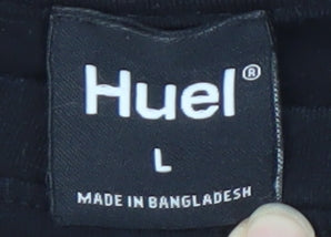 Huel Men's Black L T-Shirt, Crew Neck, Cotton, Excellent