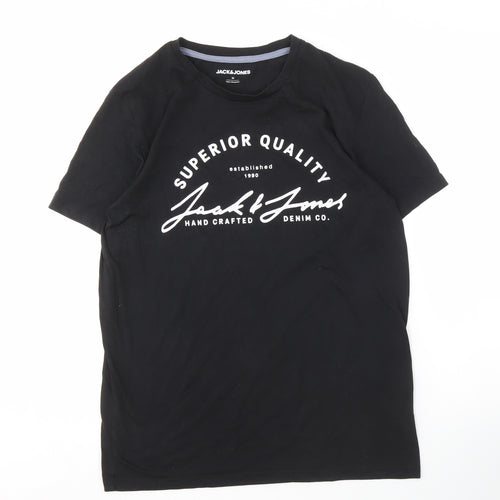 Jack & Jones Men’s Black Graphic T-Shirt M