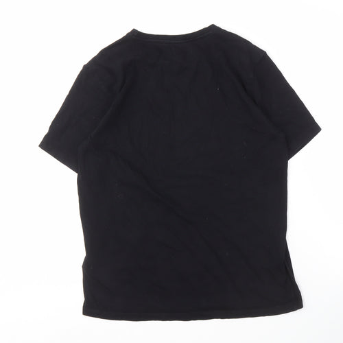 Police Men's Black Embroidered T-Shirt Large