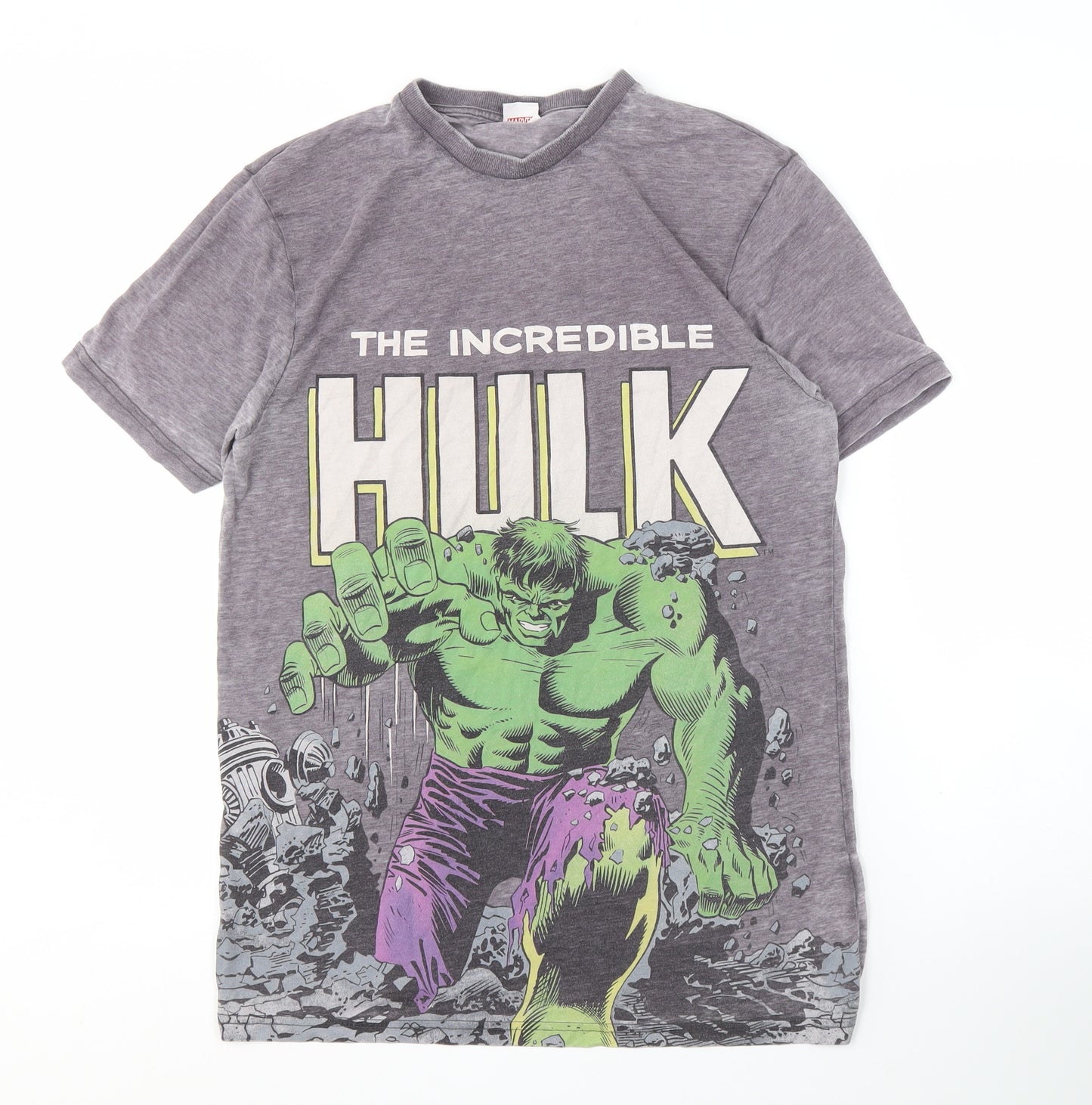 Marvel Comics Men's Grey Hulk Graphic T-Shirt, M