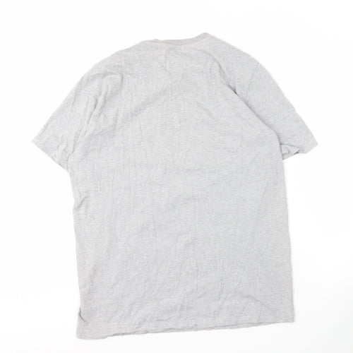 Adidas Men's Grey Logo Sports T-Shirt, Size L, All Seasons