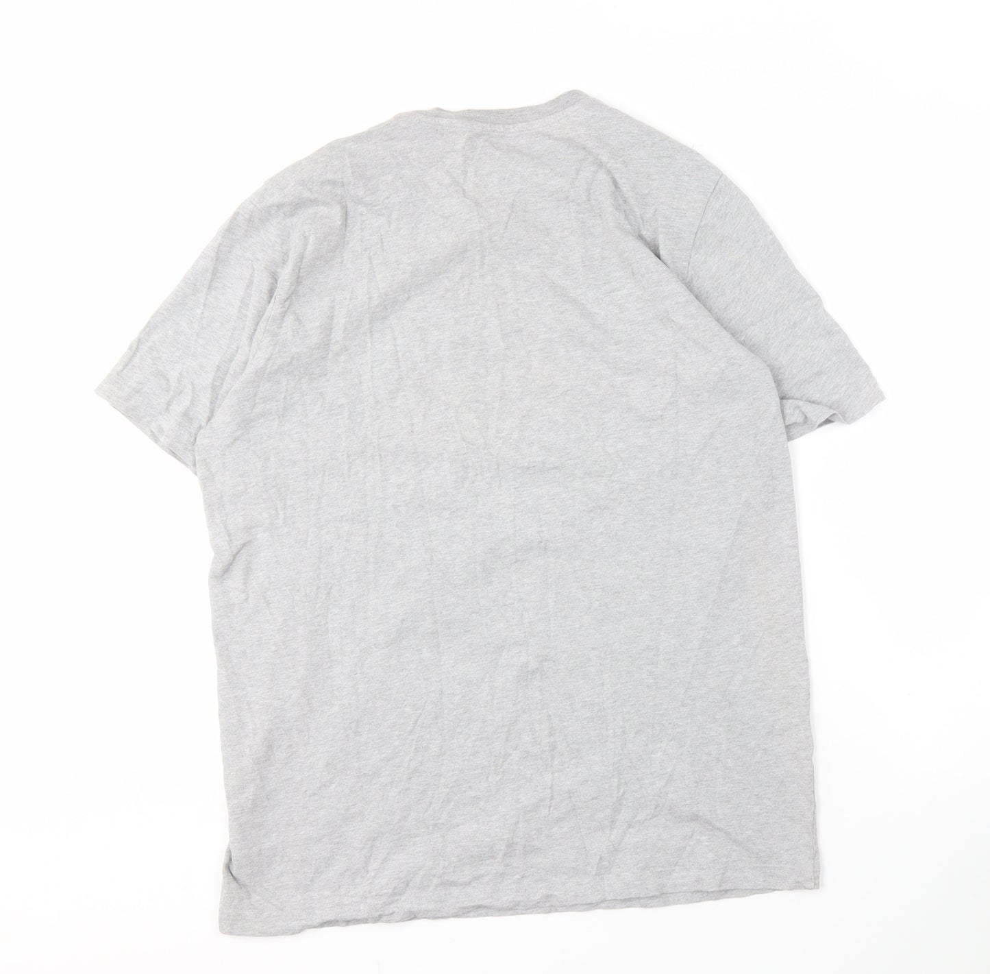 Adidas Men's Grey Logo Sports T-Shirt, Size L, All Seasons
