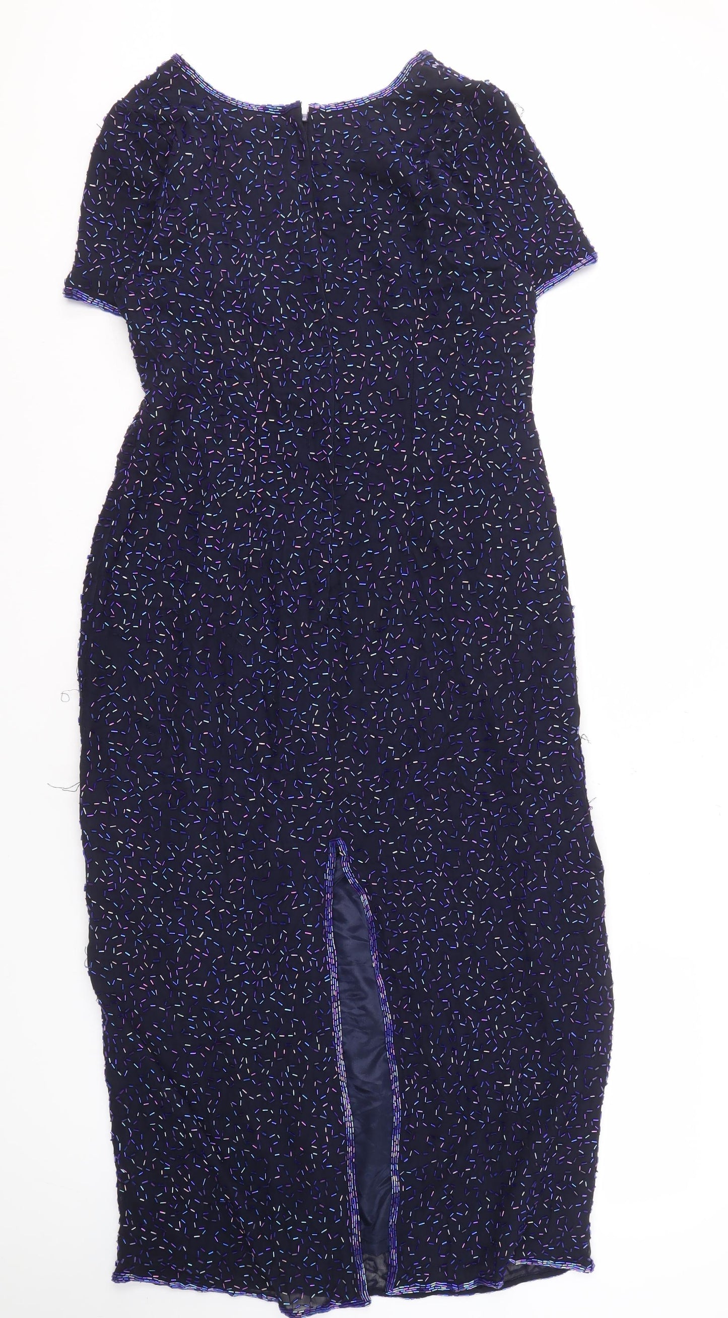 Debenhams Women's Multicoloured Beaded Sheath Dress Size 14