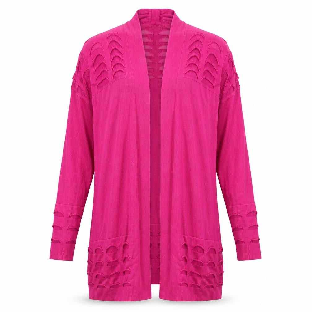 Front view of Marks & Spencer Women's Pink Open Front Cardigan, size 12