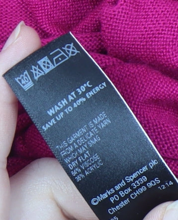 Marks and Spencer Women's Pink Open Front Cardigan, Size 12