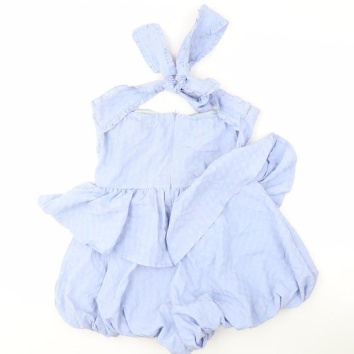 PrettyLittleThing Women's Blue Check Playsuit Size 10