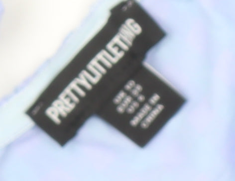 PrettyLittleThing Women's Blue Check Playsuit Size 10