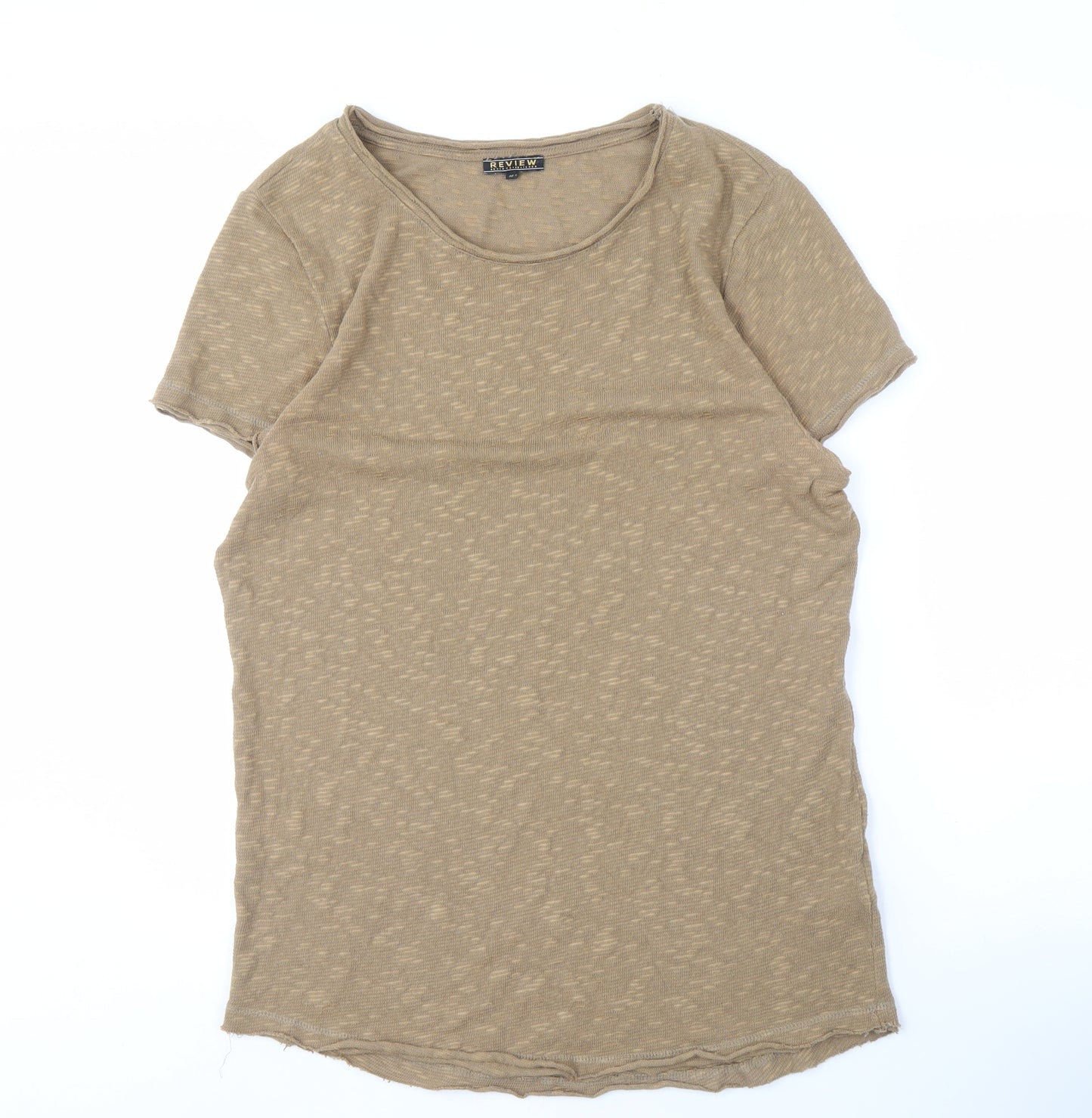 REVIEW Men's Beige Crew Neck T-Shirt Size M