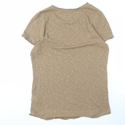 REVIEW Men's Beige Crew Neck T-Shirt Size M