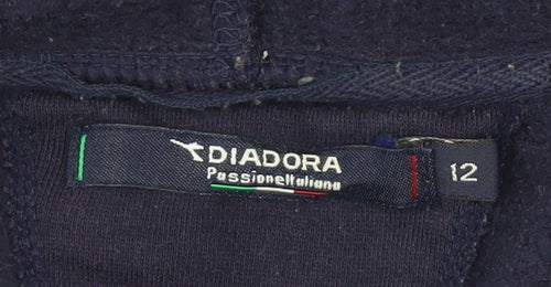 Diadora Women's Blue Full Zip Hoodie Size 12