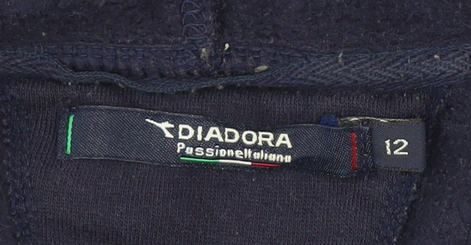 Diadora Women's Blue Full Zip Hoodie Size 12