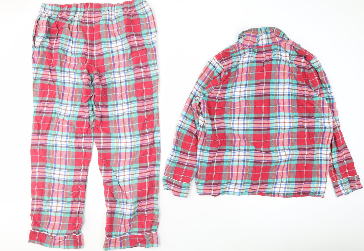Lands' End Women's Plaid Flannel Pyjama Set, Size L
