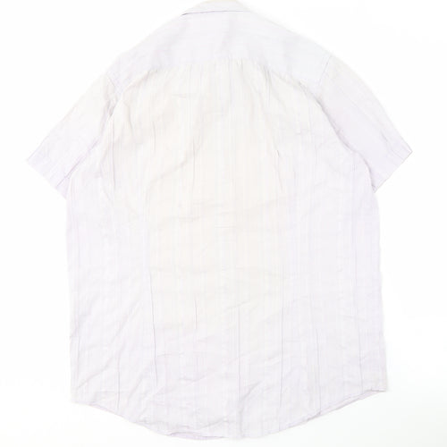 Ted Baker Men's White Striped Short Sleeve Shirt M