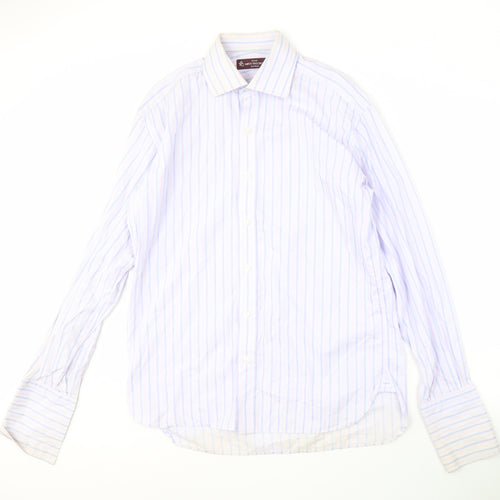 Savoy Taylors Guild Men's Multicoloured Striped Shirt - Size 16