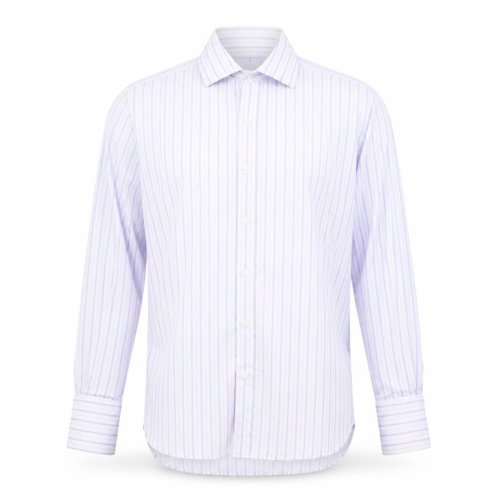 Front view of Savoy Taylors Guild Men's Multicoloured Striped Shirt -, size 16