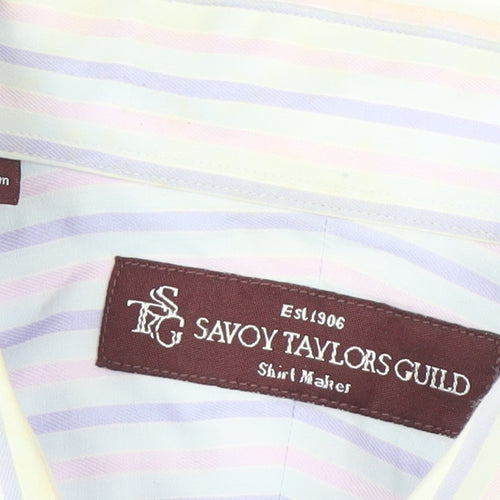Savoy Taylors Guild Men's Multicoloured Striped Shirt - Size 16
