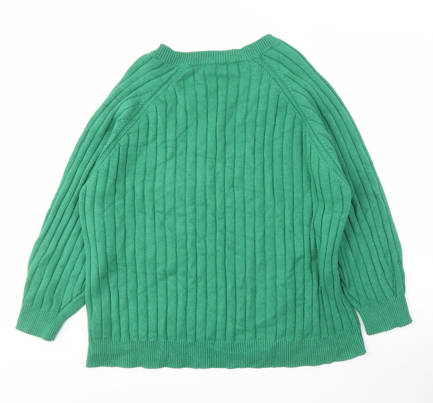 Next Women's Green V-Neck Pullover Jumper, XL