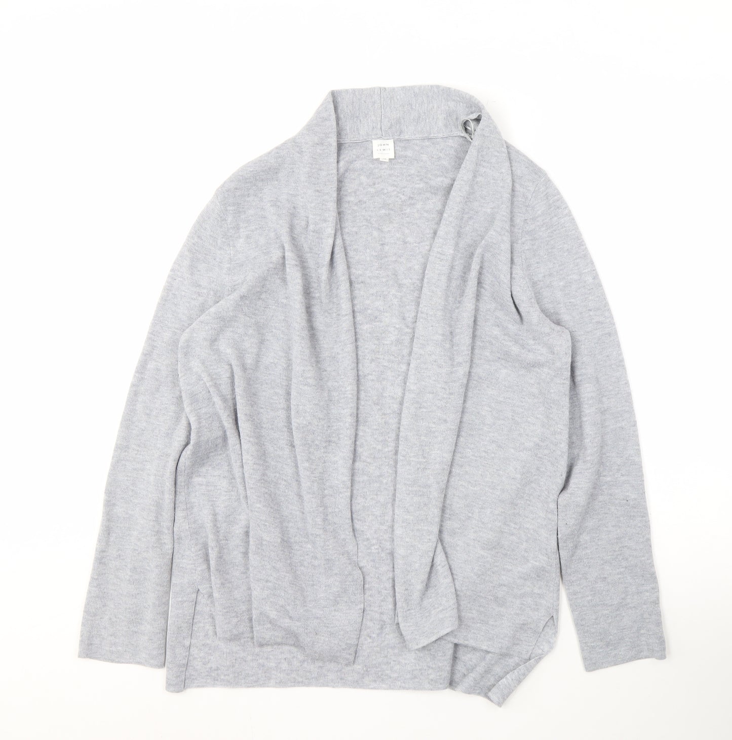 John Lewis Women's Grey Open Front Cardigan Size 10