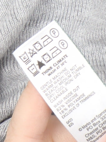 Marks and Spencer Women's Grey Open Front Cardigan M