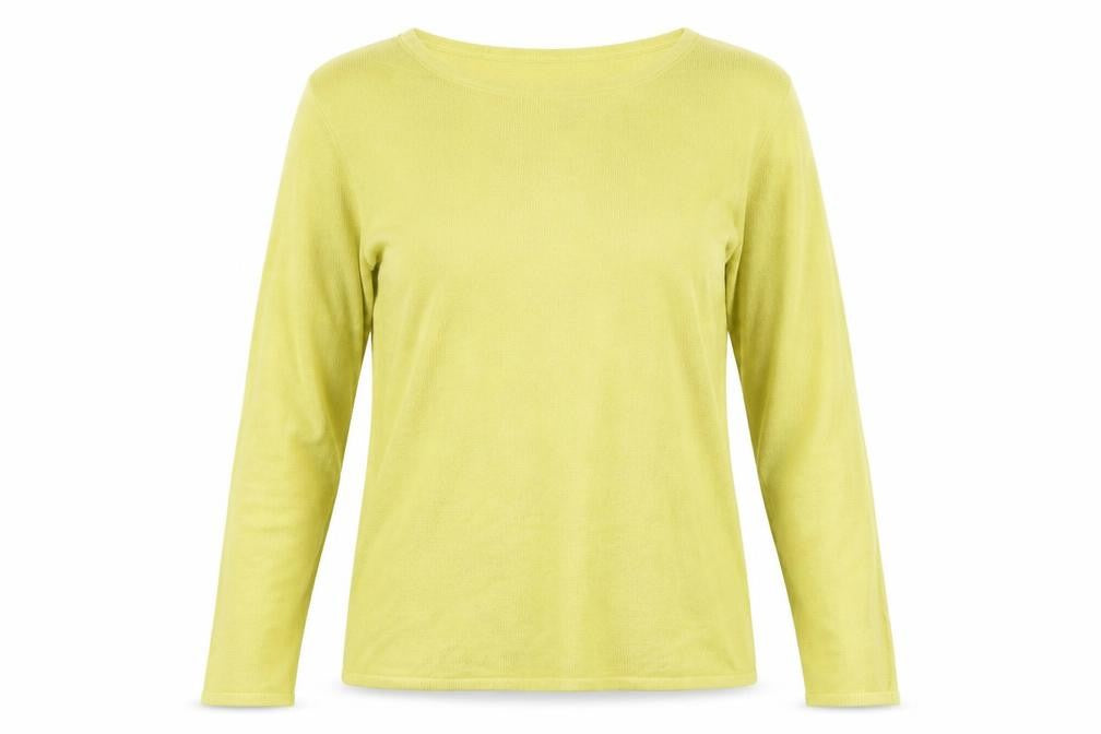Front view of Bonmarché Women's Yellow jumper, size 12/14