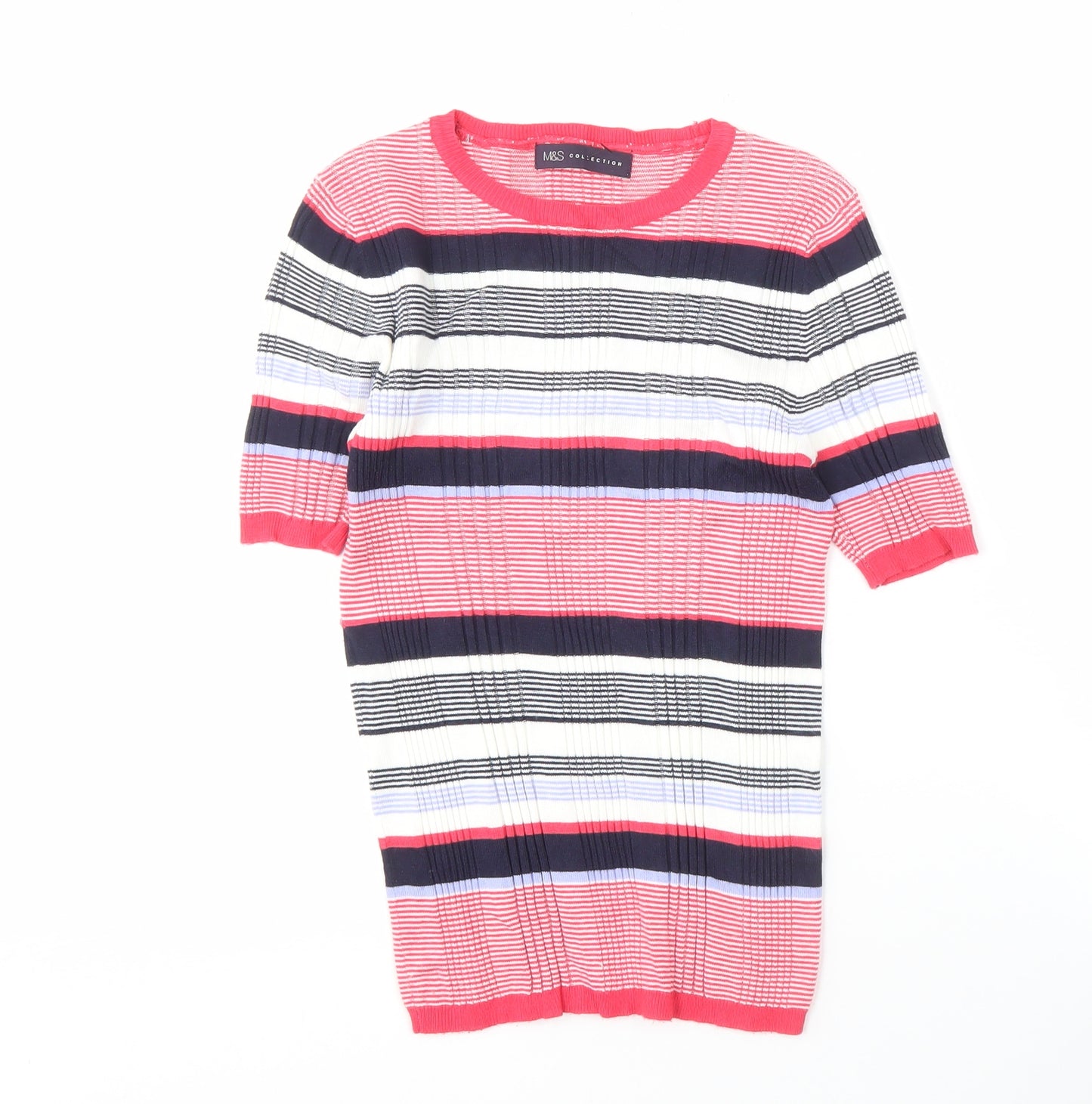 Marks and Spencer Women's Multicoloured Striped Top, Size 8