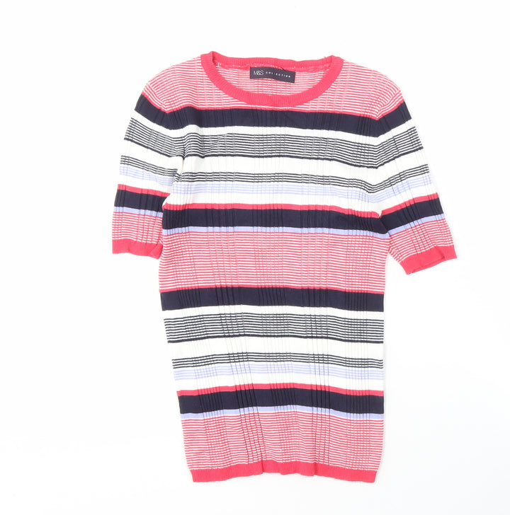 Marks and Spencer Women's Multicoloured Striped Top, Size 8