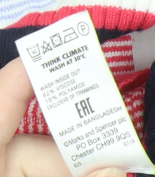 Marks and Spencer Women's Multicoloured Striped Top, Size 8