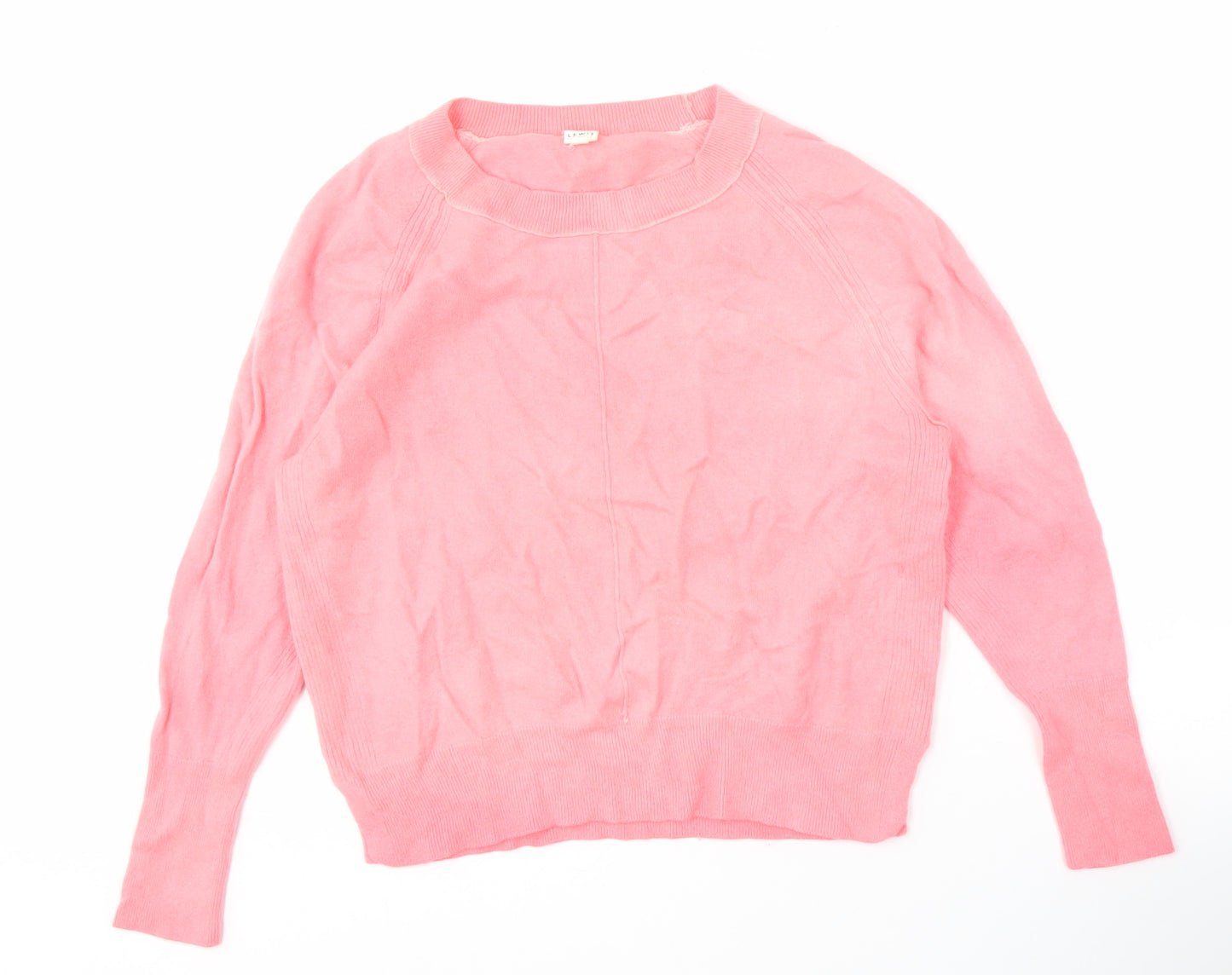 John Lewis Pink Cashmere Crew Neck Jumper Size 12