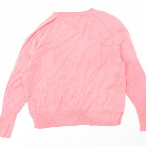 John Lewis Pink Cashmere Crew Neck Jumper Size 12
