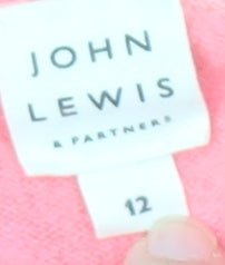 John Lewis Pink Cashmere Crew Neck Jumper Size 12
