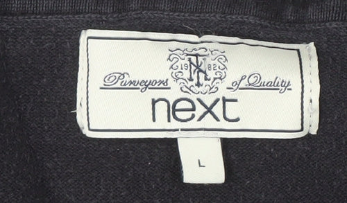 Next Men's Black Cotton V-Neck Pullover Jumper - L