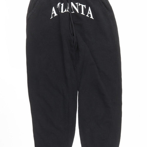Bershka Black Women's Jogger Trousers XS, Elastic Waist