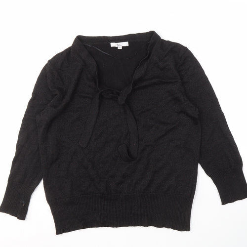 XISS COLLECTION Women's Black XL Cowl Neck Jumper