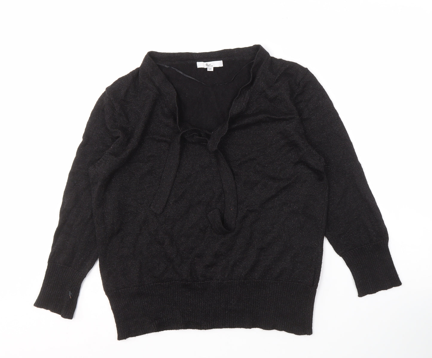 XISS COLLECTION Women's Black XL Cowl Neck Jumper