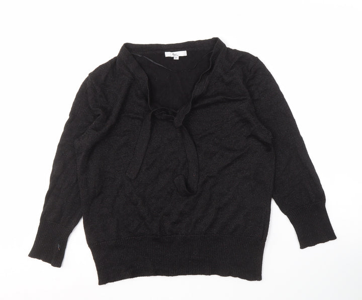 XISS COLLECTION Women's Black XL Cowl Neck Jumper