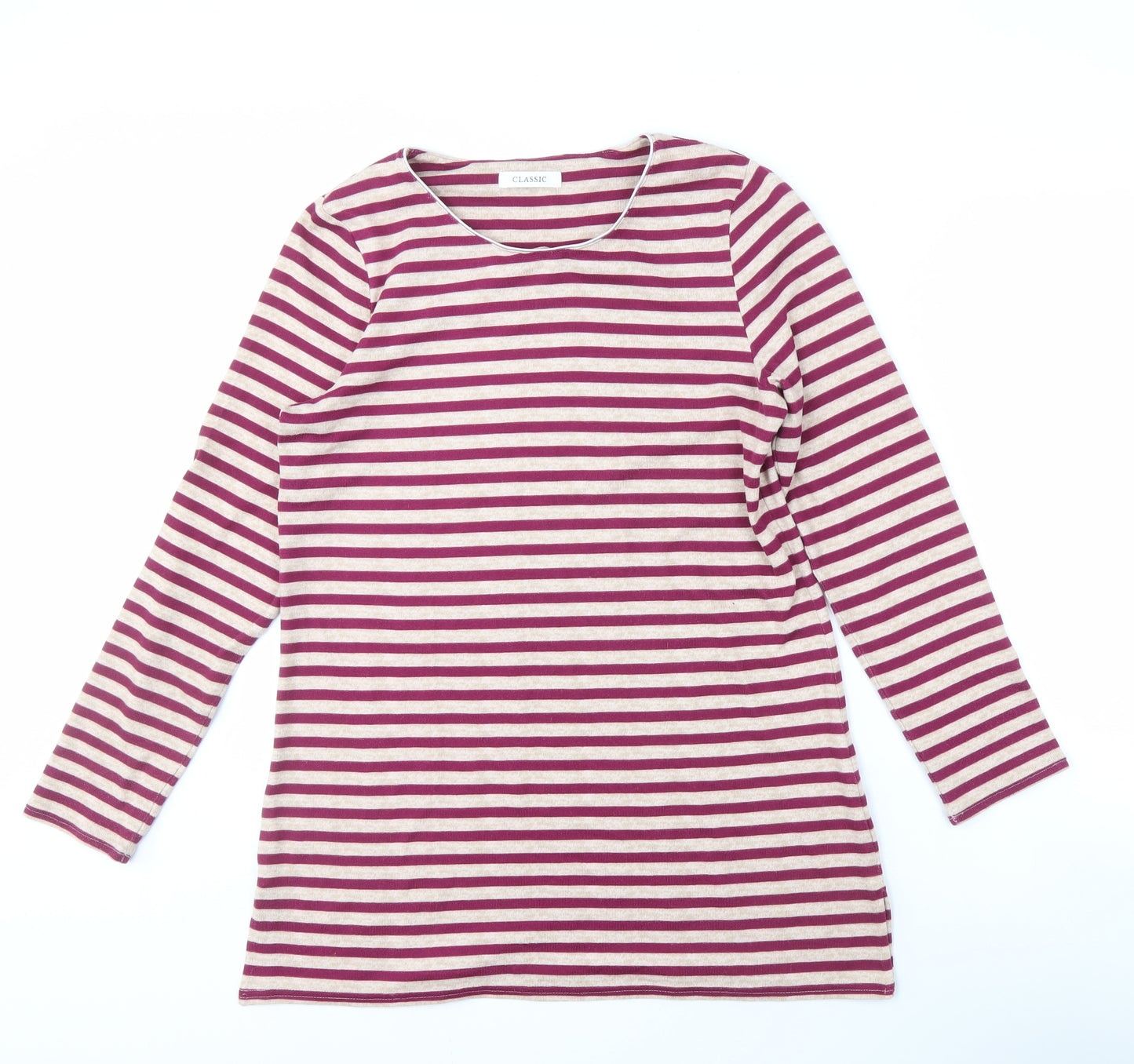 Marks and Spencer Women's Multicoloured Striped Pullover Jumper Size 14