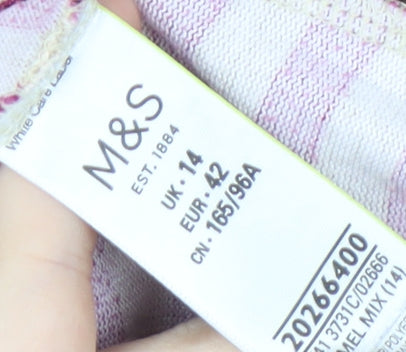 Marks and Spencer Women's Multicoloured Striped Pullover Jumper Size 14