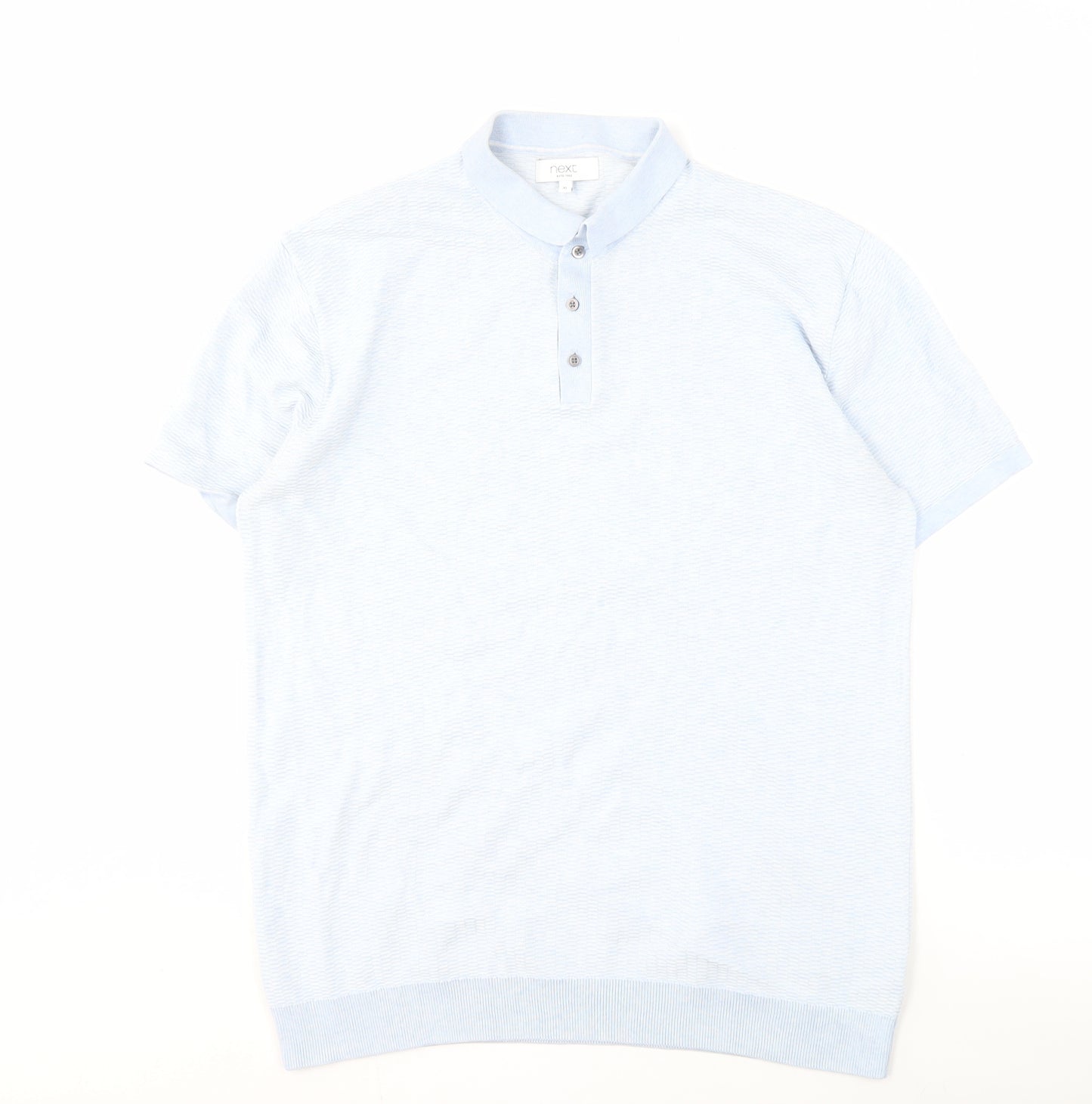 Next Men's XL Blue Polo Short Sleeve Cotton Casual