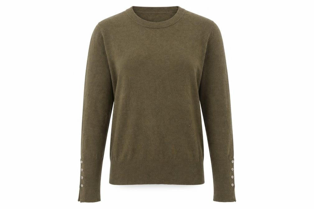 Front view of Zara Women's Green Crew Neck jumper M