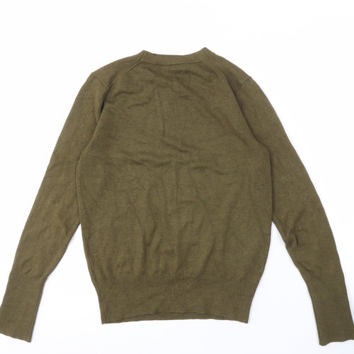 Zara Women's Green Crew Neck Pullover Jumper M
